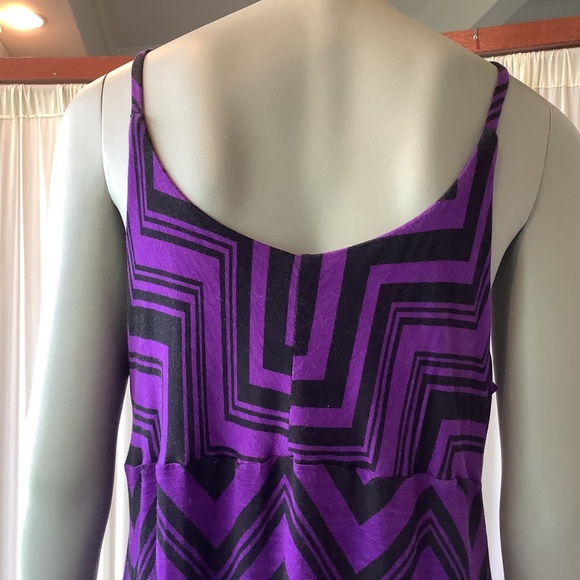 Olivia Moon Maxi Sun Dress Purple Black Abstract Size Large - Picture 5 of 7